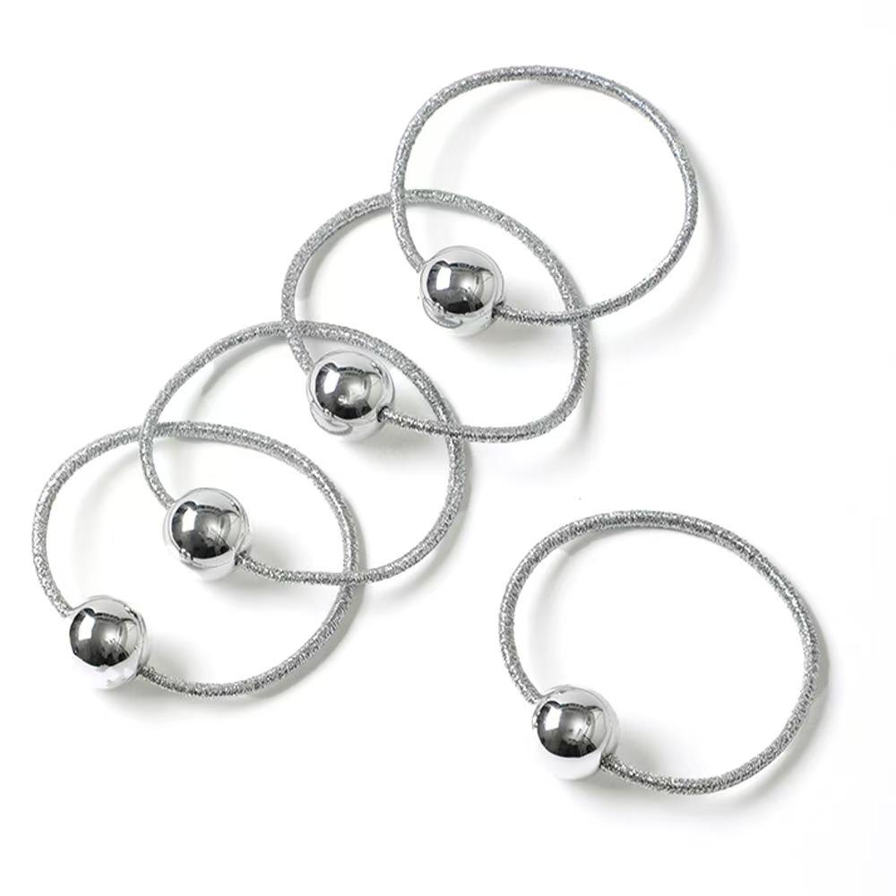 5 Stylish Sweet Round Ball Hair Ties, High-End Elastic Hair Bands, No Damage Hair Accessories for Effortless Styling