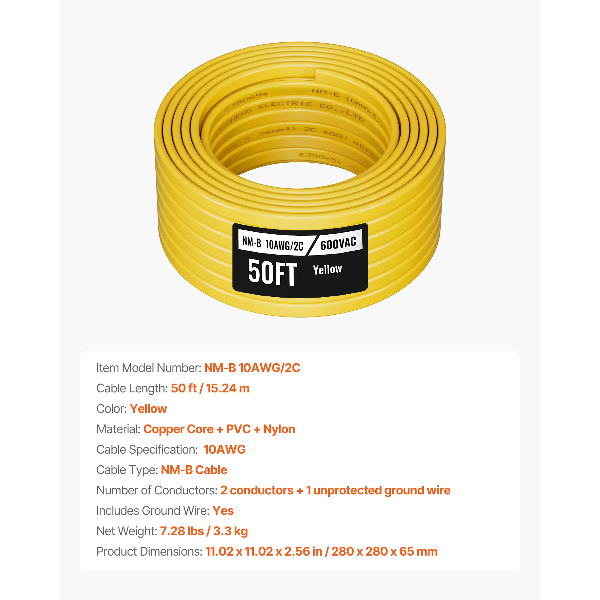 50ft/10 AWG Cable