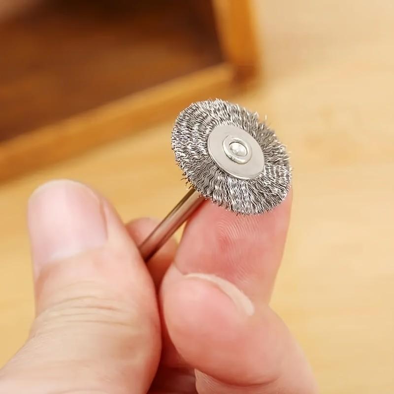 5 Piece Rotary Tool Wire Brush Set, 3mm Handle Drill Bits, Non-Electric Polishing Wheel Drills, Metal Surface Polishing Attachments