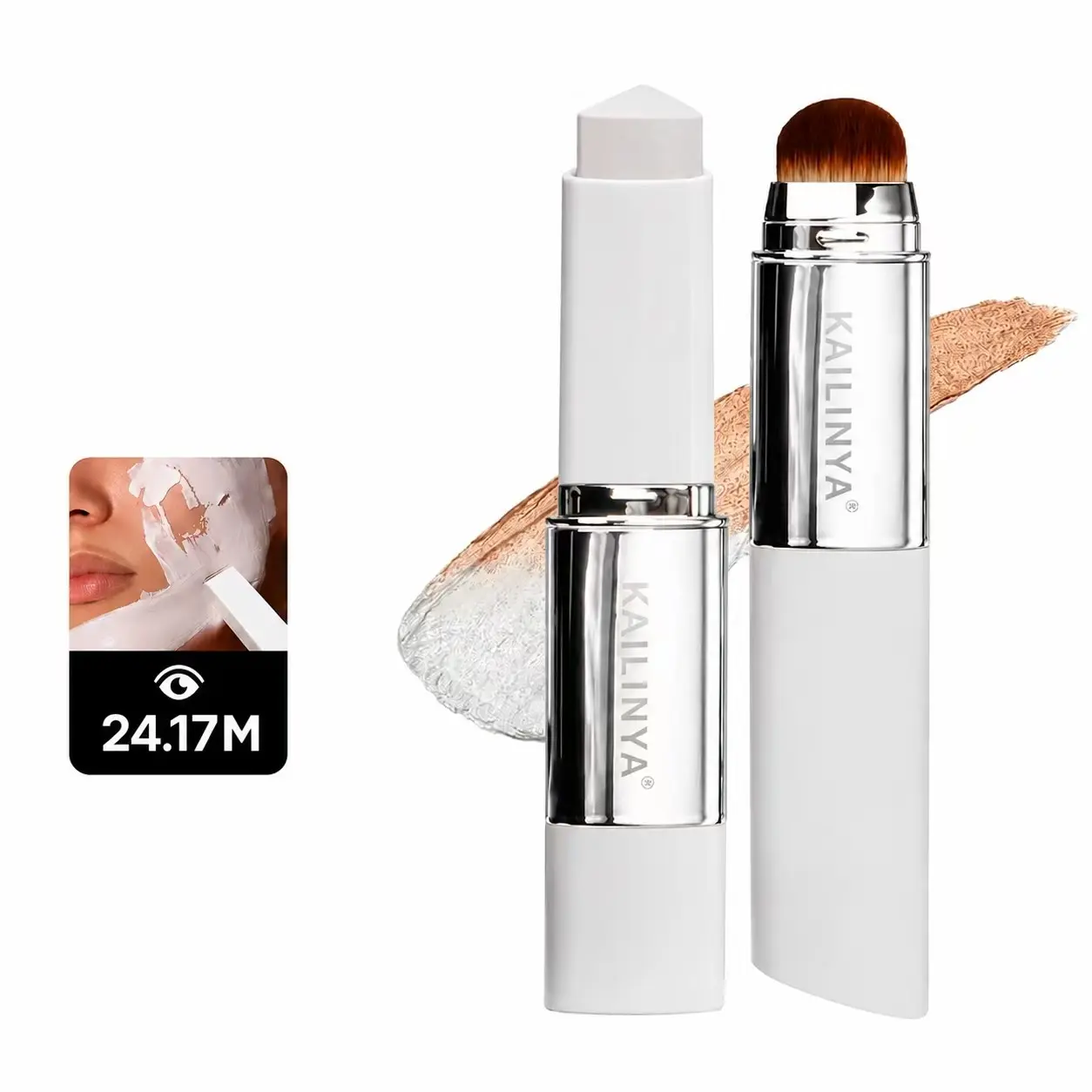 Dual-Ended Color-Changing Foundation Stick, Concealer & Contour, Long-Lasting, Flawless Finish, No Smudge, Perfect Skin Tone Brightener