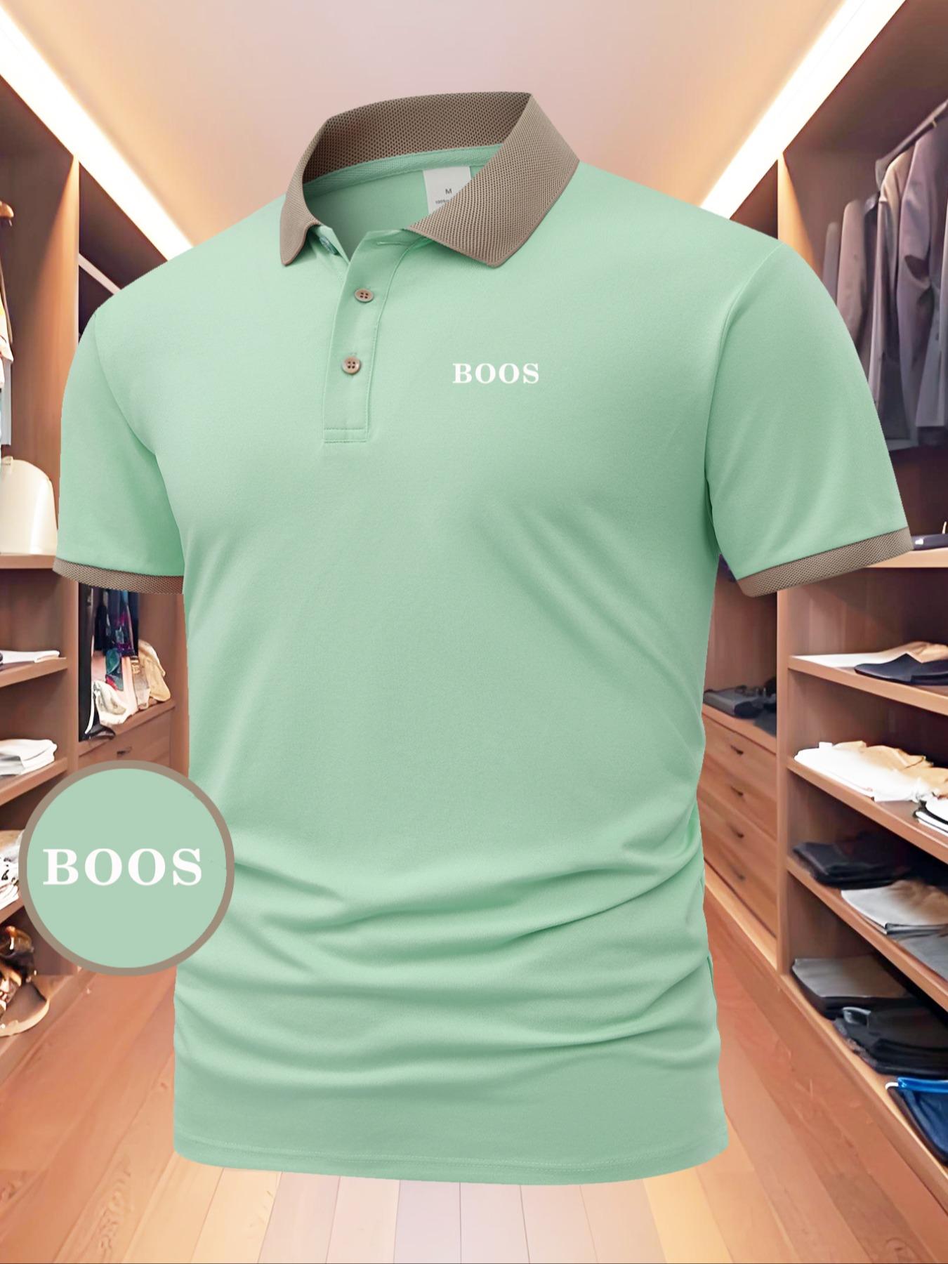 Men's Colorblock Short Sleeve Casual Collared Polo Shirt, Regular Fit Fashion Comfy Half Placket Top for Summer, Men's Clothes for Outdoor Wear, Menswear