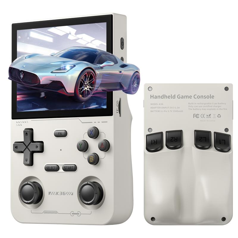 YLW GAMINJA K36 Portable Handheld Game Console, 3.5 Inch HD IPS Screen Handheld Retro Game Player, Rechargeable Gaming Device with 16000+ Games & 20+ Simulators