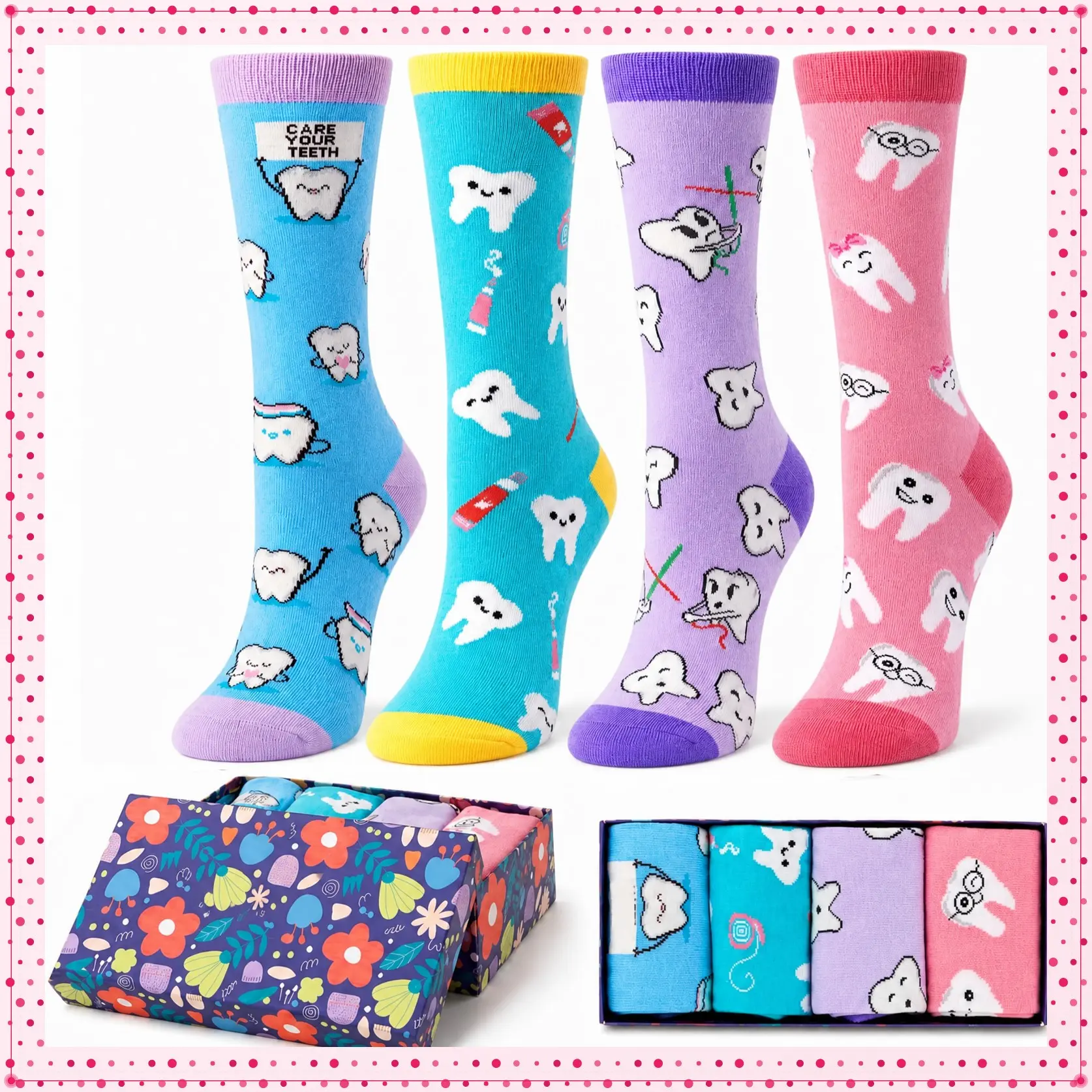 Gifts for Nurses Dental Assistants - Dentist Hygienist Tooth Gifts, Nursing SocksGift