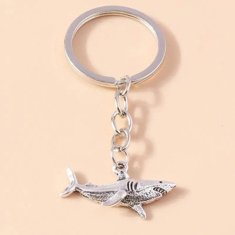Cartoon Zinc Alloy Keyring Shark Keychain for Car Key Holder Women Men Handbag Pendant Keyrings DIY Jewelry Gifts