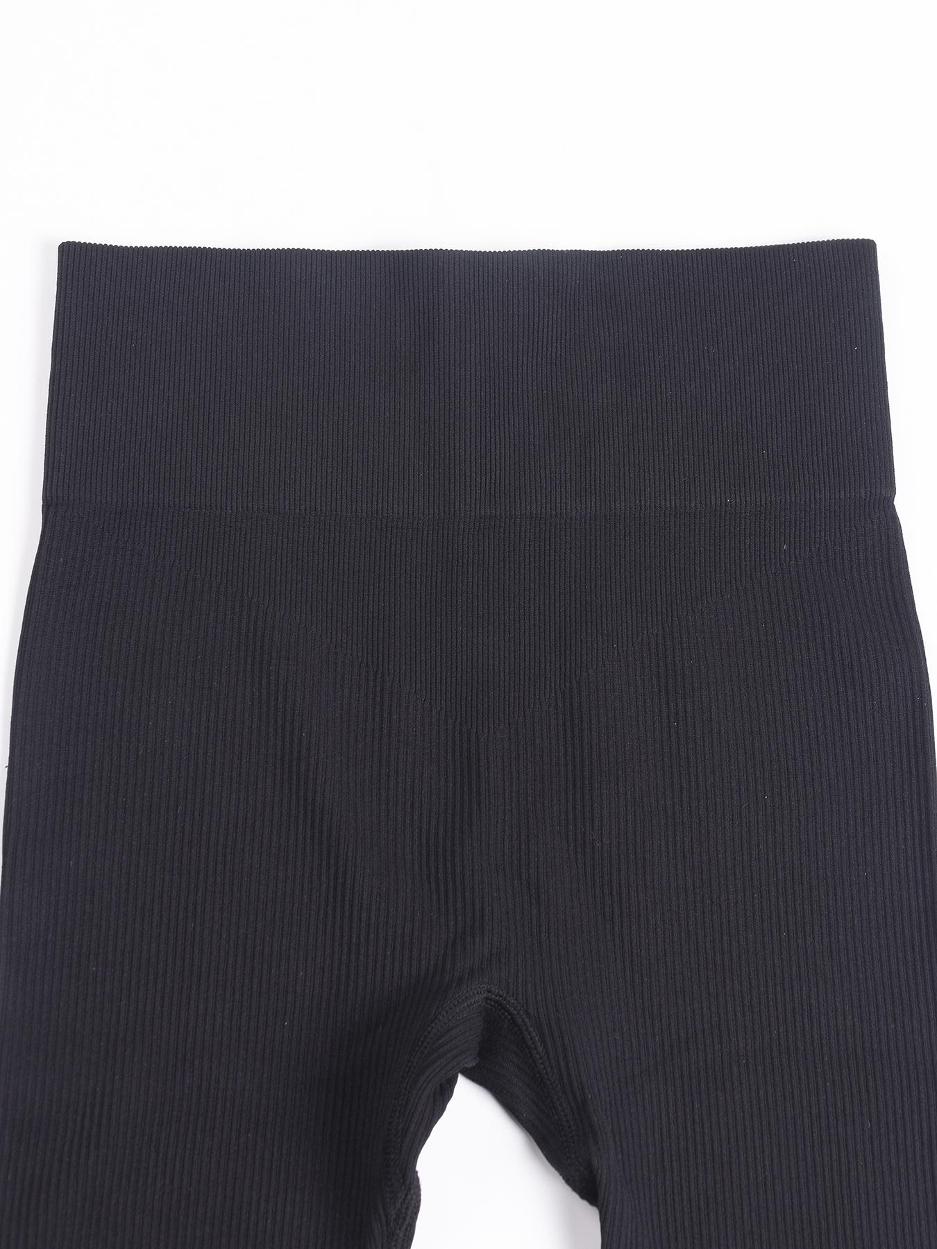 Women's Solid High Waist Leggings, Athleisure Fitness Leggings, Sporty Comfy Breathable Ribbed Skinny Pants for Yoga Gym Workout, Ladies Sportswear for All Seasons, High Waisted Leggings