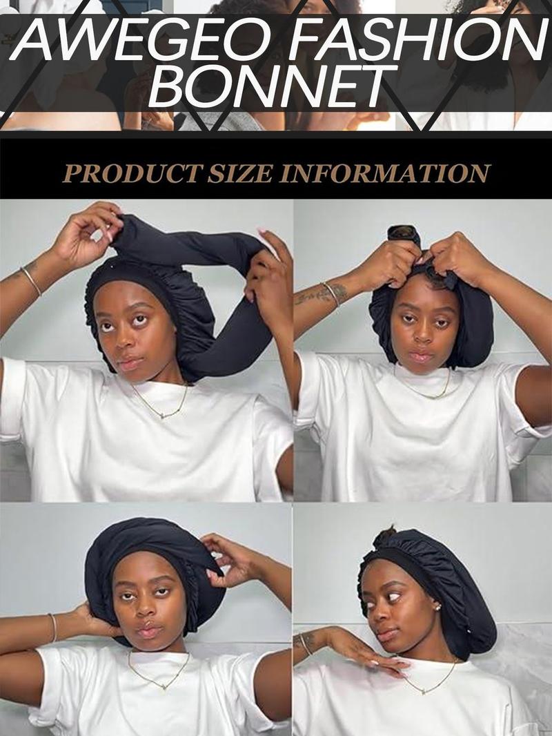 Women's Adjustable Long Sleep Bonnet Hat, Suitable for All Hair Types, Sleep, Sports, Skincare, Universal Size, Multi-Functional Hair Care Cap