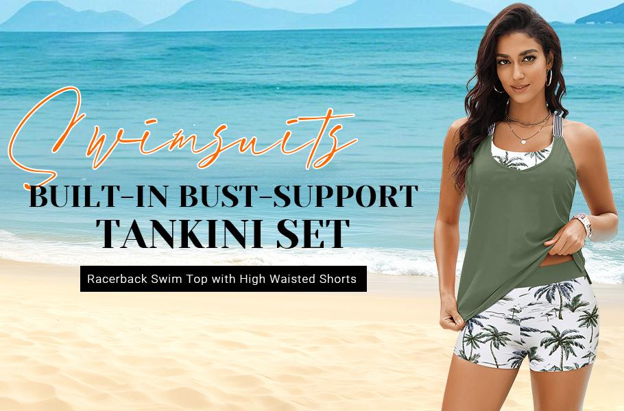 Daci Tankini Swimsuits for Women-2026 Bathing Suits Two Piece Swimwear with Shorts for Tummy Control