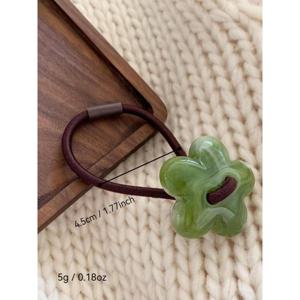 Cute Flower Decor Hair Ties Scrunchies | Colorful Minimalist Hair Accessories | Fashionable for Women Girls Thick Hair