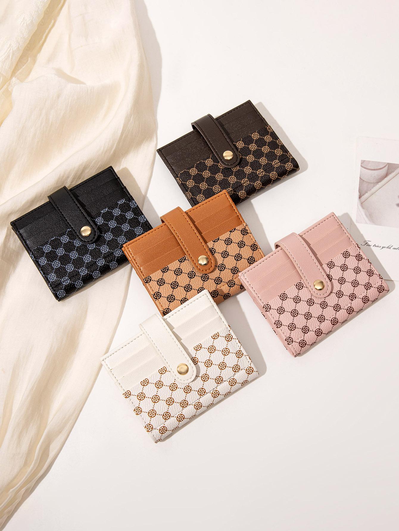 Unisex Printed Ultra Slim Short Bifold Wallet For Women, Trendy Wallet, Compact Multi-Slot Credit Card Holder, Multi-Functional Mini Purse, Practical Portable Wallet For Daily Use