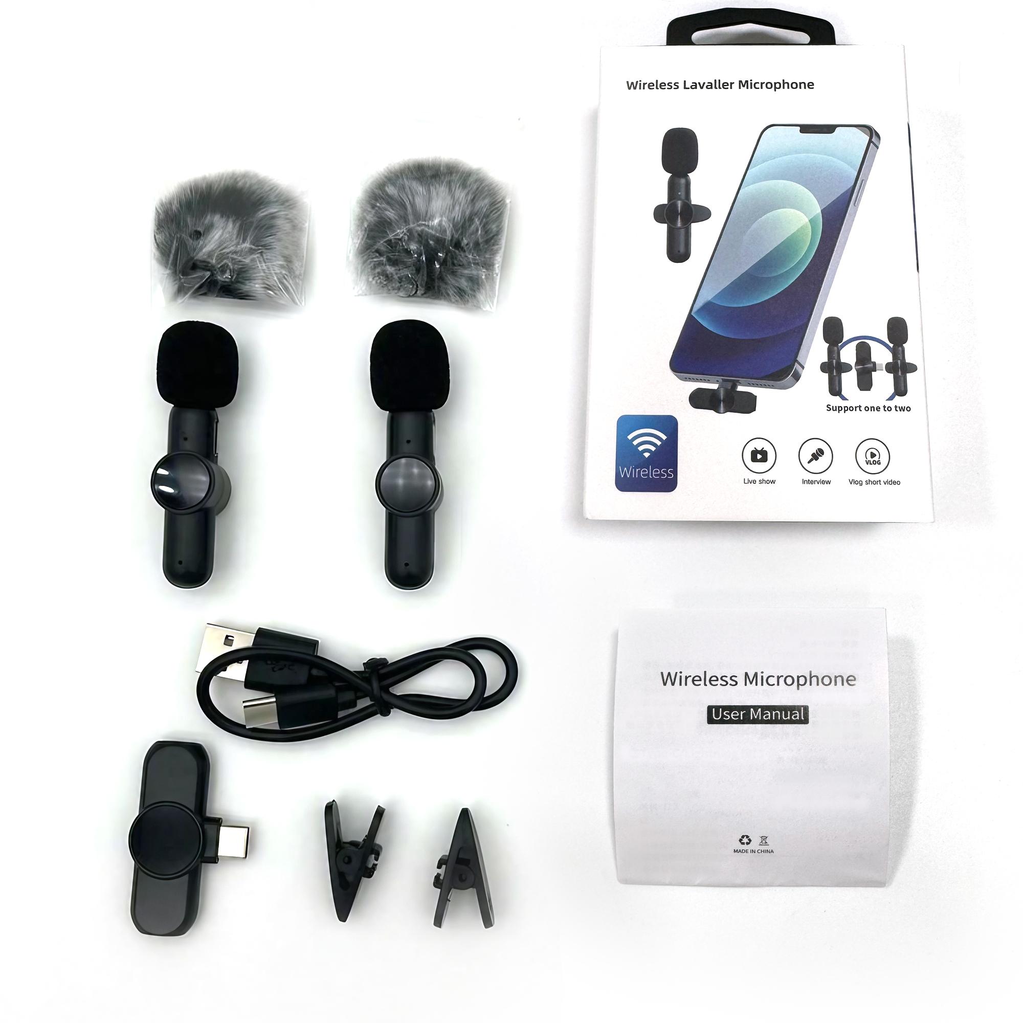 Portable Wireless Lavalier Microphone – Professional Lavalier Wireless Microphone Kit for IPhone 15 16 and Android Phones, Plug and Play Design, Live Streaming Mic, Podcast Recording Mic, Suitable for Vlogging, Interviews and Content Creation