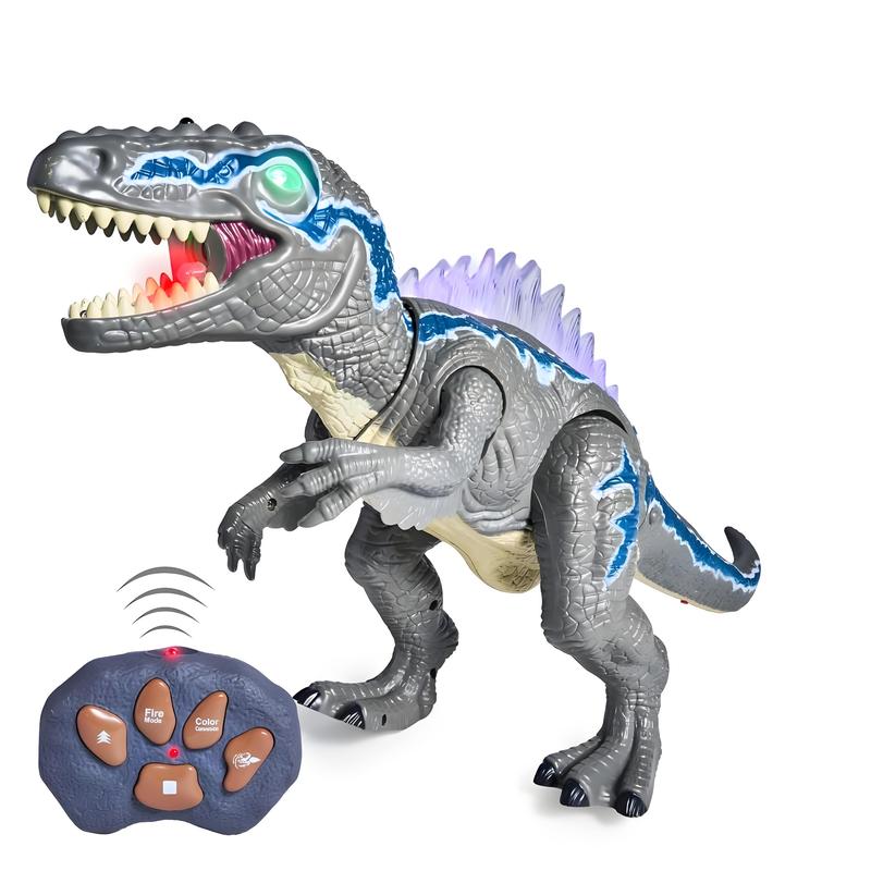 Parent-Child Interactive RC Dinosaur Toy | Walks, Wiggles, Lights Up, Mist Spray | Perfect Birthday/Holiday Gift for Kids 3+ | Needs 5 AA Batteries (Not Included)