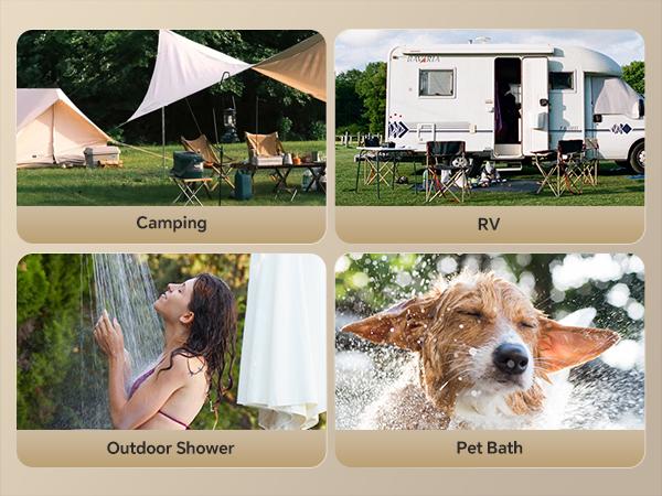 Ranein Tankless Water Heater Outdoor, 1.58 GPM Portable Propane Camping Water Heater, 6L, RO4KY, Grey