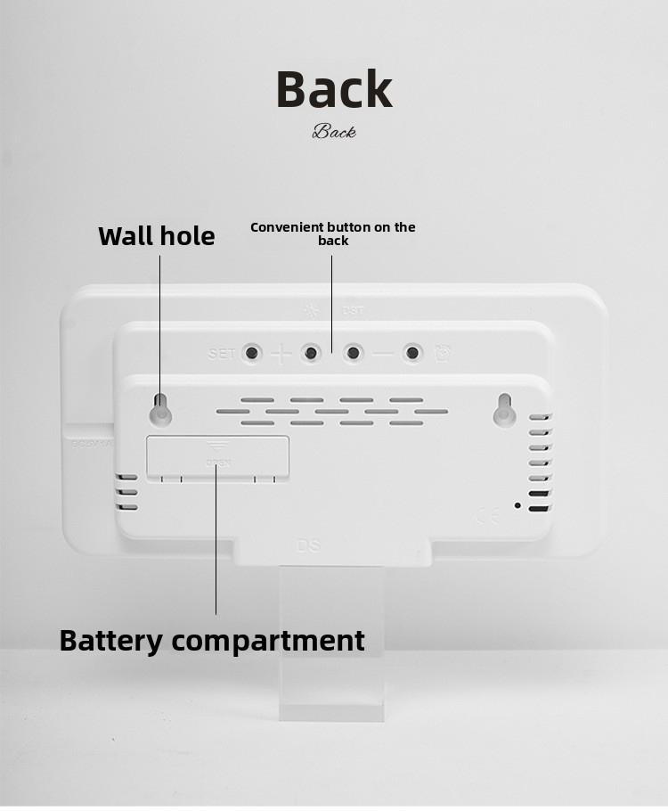 Large Screen Wall Clock, New Frameless Electronic Clock, Multifunctional Standing and Hanging Clock, Digital Display, Temperature, USB and Battery Powered, Digital Clock Decor