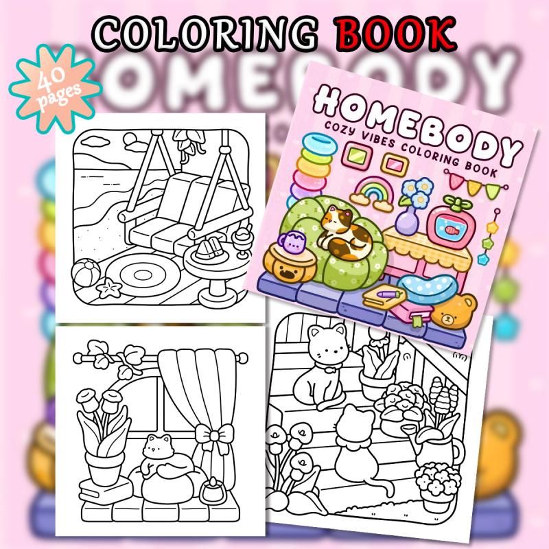 A set of fun coloring books, with thick high-quality paper, featuring fresh cartoon patterns of friends traveling together, designed to cultivate creativity, relieve stress, perfect for home leisure, adult coloring books, and an ideal Valentine's Day gift