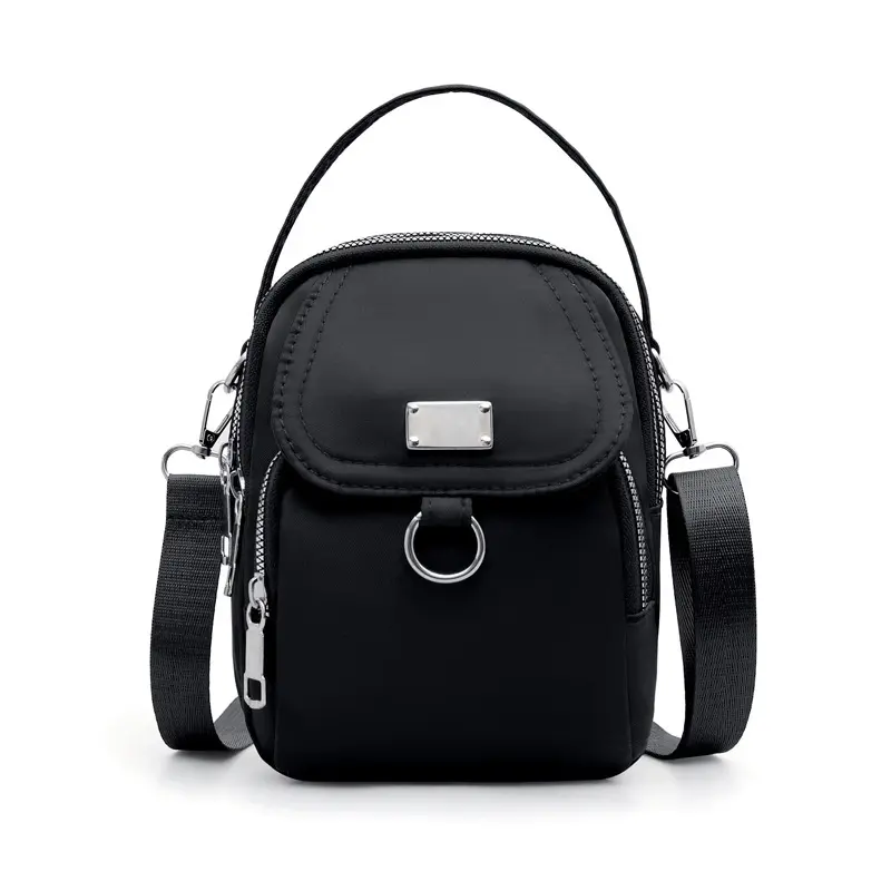 Women's Chic Mini Canvas Zip Crossbody Bag - Lightweight Plain Multi-Use Convertible Shoulder Handbag, Compact Purse for Daily Outings, Shopping, Casual