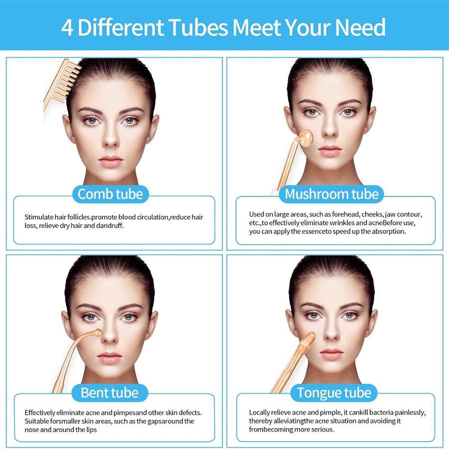 Portable High-Frequency Facial Skin Care Device, Us Plug Handheld Face Lifting Machine for Home Use, Body Neck Hair & Face Treatment