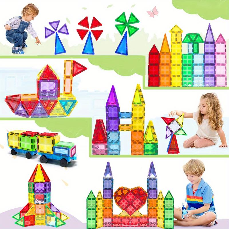 DIY Magnetic Building Blocks Set, Magnetic Tiles, Castle Diamond Face, 3D Magnetic Assembly, Sensory Creative Kids Toy, 3+ Boys Girls Birthday Gift