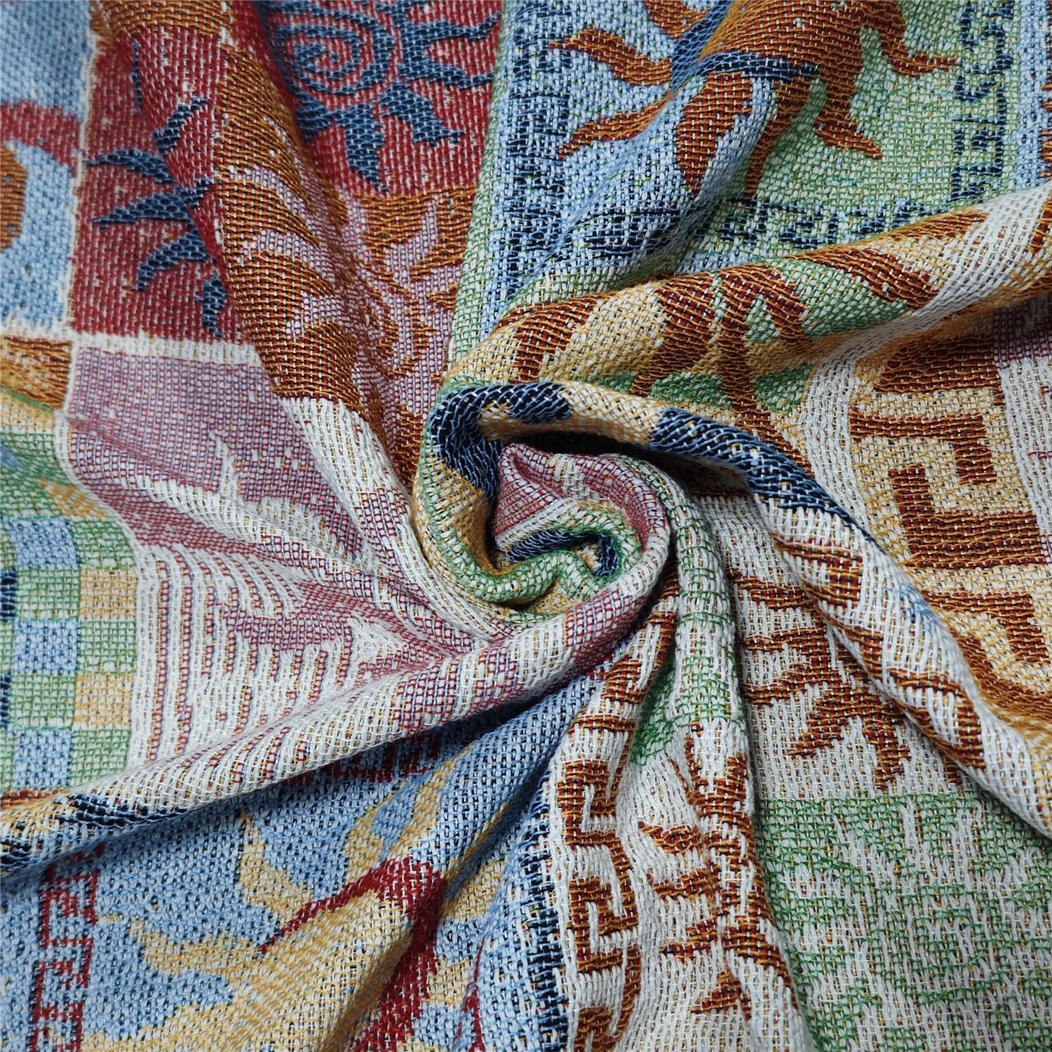 Multi-Function Tassel Woven Blanket, Decorative Blanket, Spliced Geometry Pattern Bed Blanket, for Sofa Cover Couch Throw Blanket Armchair Home Decor Furniture Slipcover Tablecloth Shawl Outdoor Picnic Camping Beach Towel Office Nap