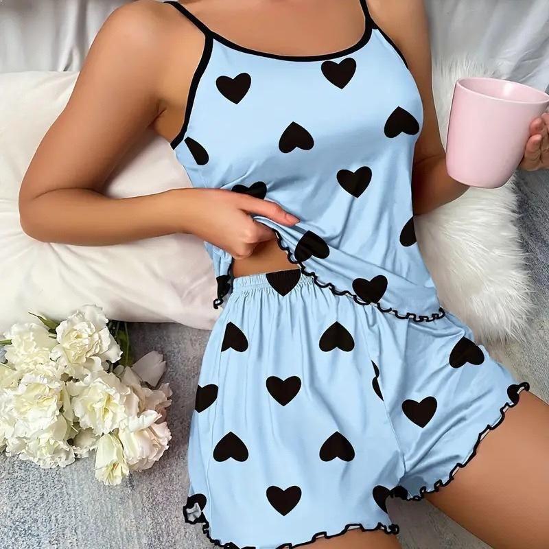 Women's 2-Piece Loungewear Matching Pajama Set - Butterfly Print, Round Neck Stretch Top, Belted Waist Shorts, Multi-Size Including XXXL (Sports & Outdoor Clothing Set), Matching Pj Set