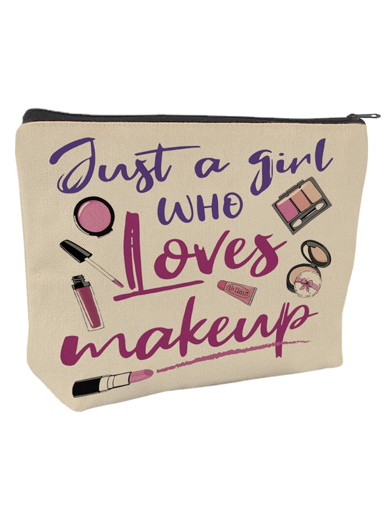 Makeup Bag Organizer for Cosmetics Brushes Beauty Essentials, Ideal Gift for Makeup Lovers, Casual Style All Season Use