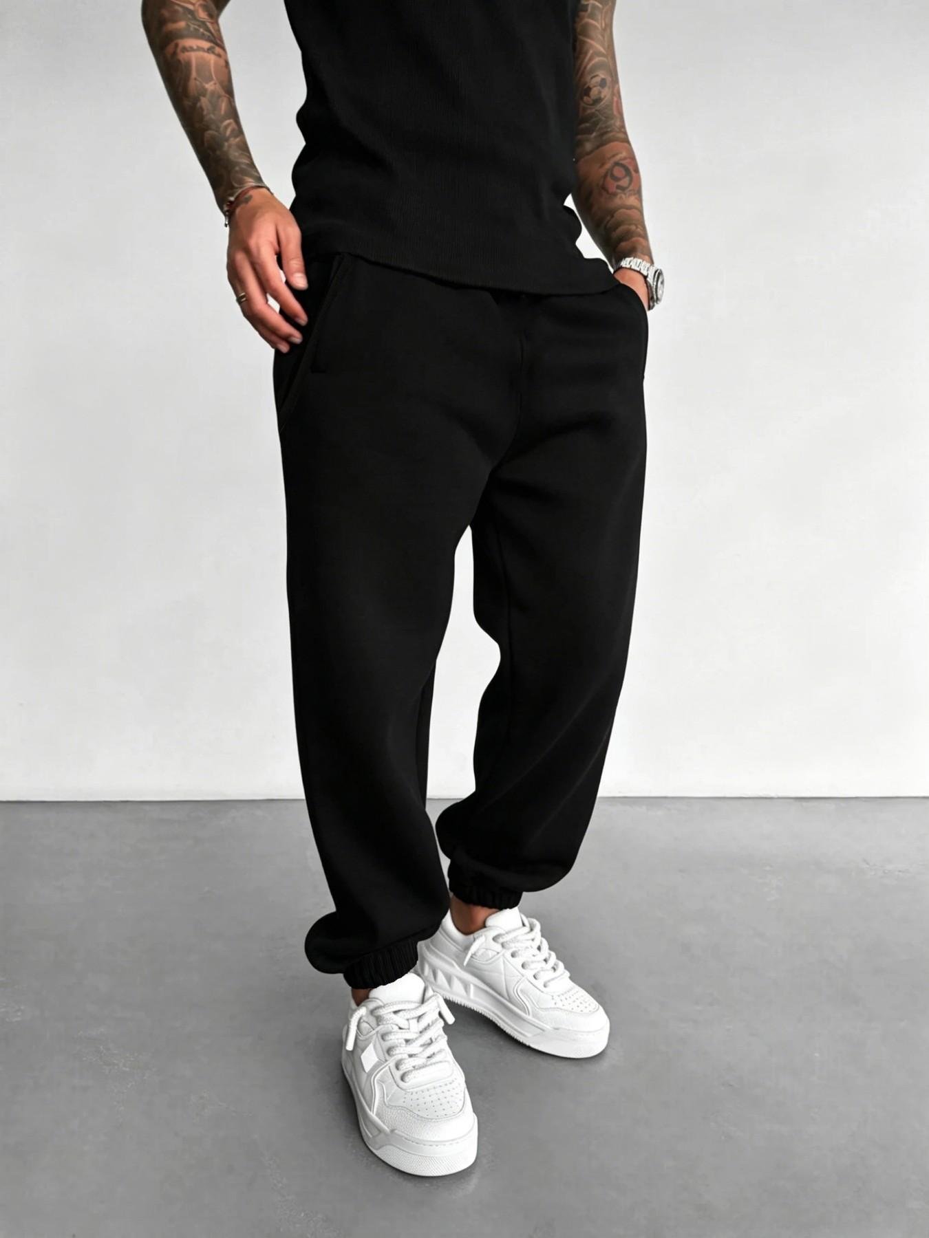 Solid Color Home Sweatpants, Loose-Fitting Carrot-Leg Trousers, Comfortable and Breathable, Five Sizes Available, All Seasons