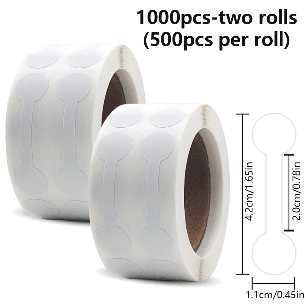 1000pcs Jewelry Price Tags, Blank Self-adhesive Jewelry Labels, Kraft Paper and White Retail Tags, Barbell Price Stickers for Small Business Merchandise, Suitable for Price Identification of Rings, Necklaces and Earrings