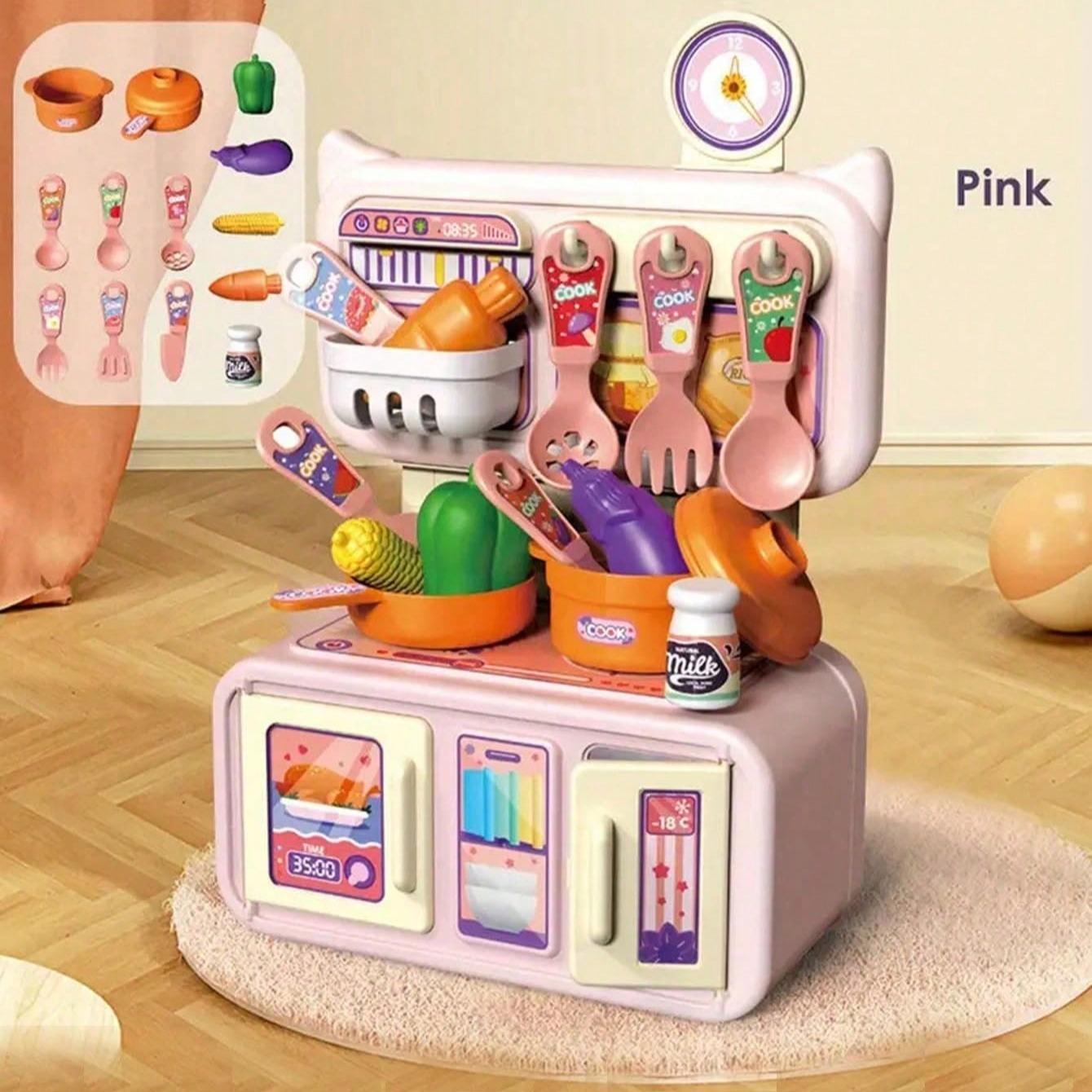 Mini Kitchen Toy Simulation Cooking Set, Toddler Play Kitchen, Pretend Play Girl Toys, Realistic Cookware Role-Playing Kit, Educational Gift