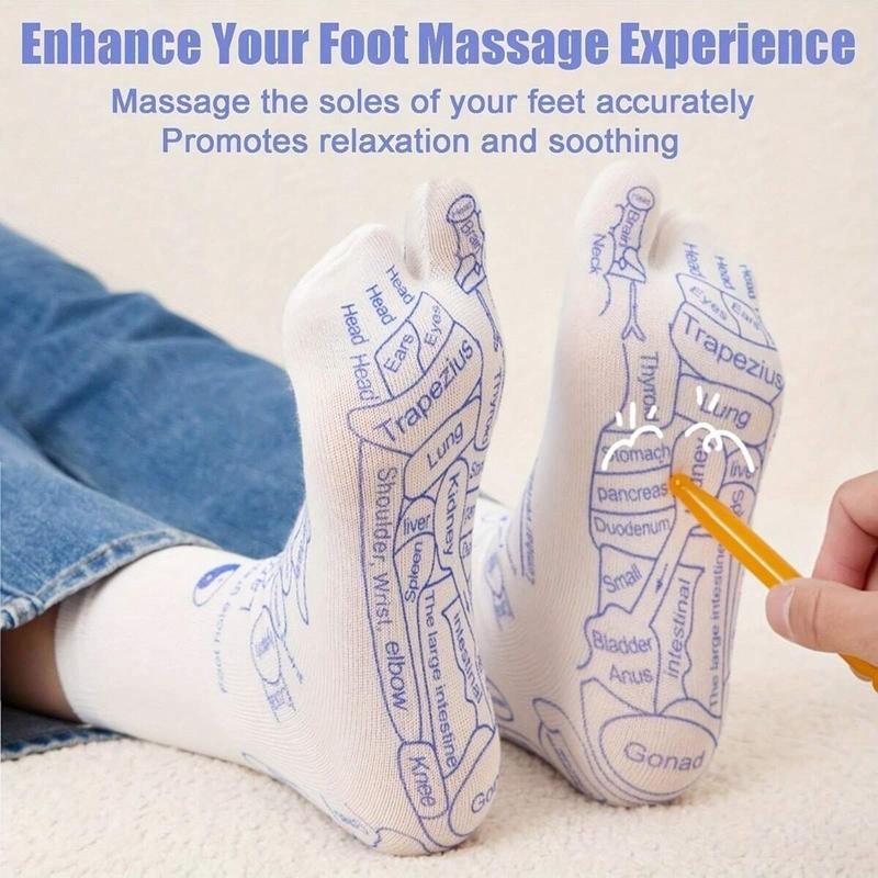 Reflexology Foot Massage Socks, 4 Counts/set Foot Massage Socks with Manual Massage Tool, Foot Relief and Acupressure Socks, Body Care, Lightweight