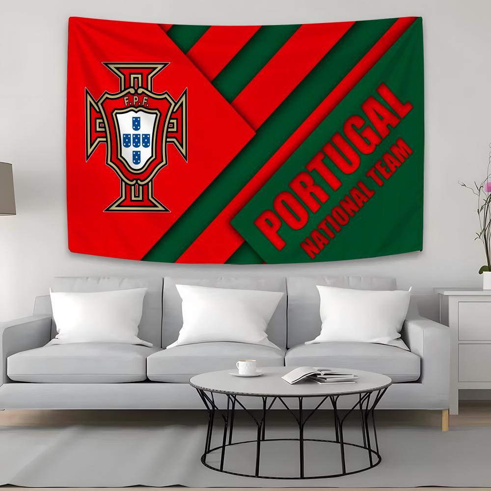 emblem Tapestry Team Background Hanging Football Cloth Bedroom Room Decor P-Portugal Aesthetic Tapestry National Wall Party