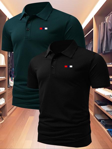 Men's Summer Polo Shirt, Casual Fitted Short Sleeve, Quick-Dry Fabric, Outdoor Sports & Leisure Wear, Athletic Sports Clothing, Birthday Gift Idea