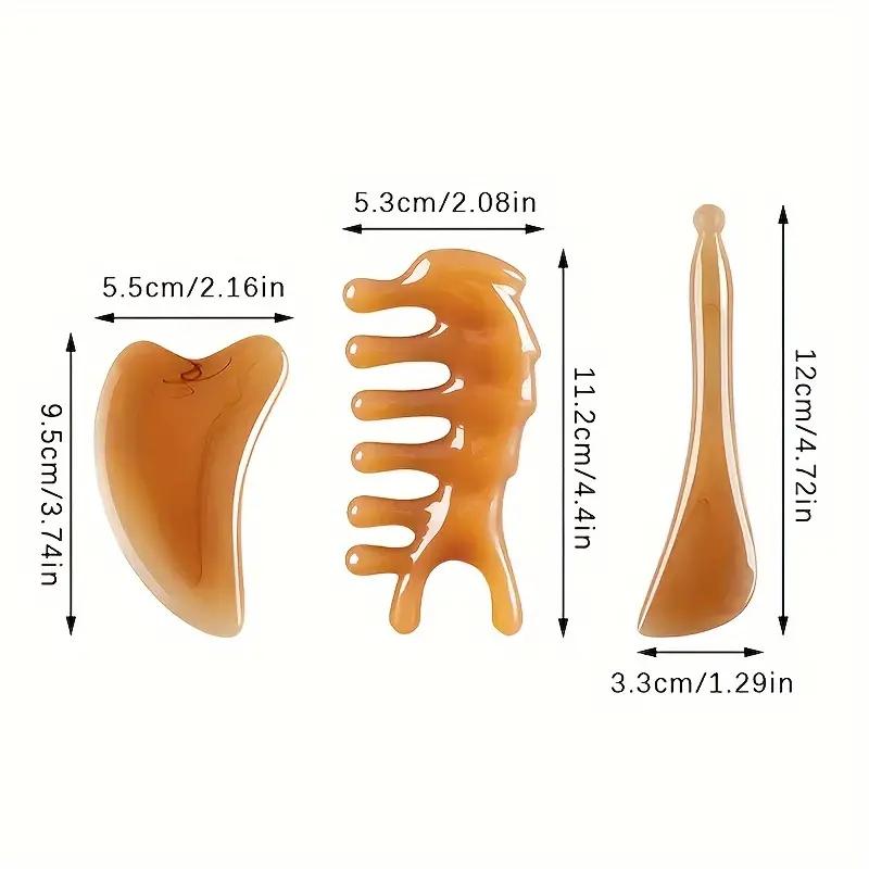 3 in 1 Gua Sha Massage Tool Set, Resin Gua Sha Scraper for Nose & Face, Relaxing Muscles & Facial Massage Tool Set, Home Spa Equipment