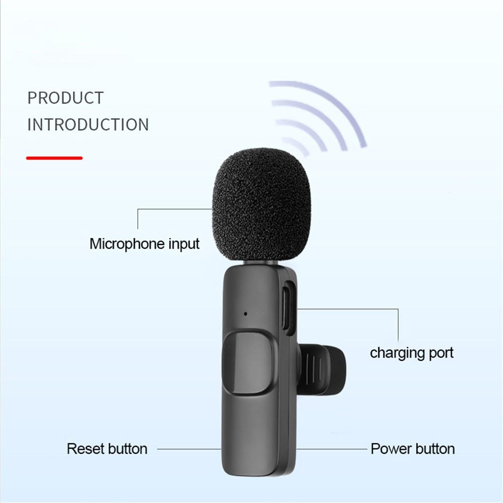 Wireless lavalier microphone (with velvet microphone cover) suitable for IOS or Android black mini professional noise cancelling microphone, mobile live streaming, suitable for outdoor video logs, travel TikTok and adventure vlogs, noise cancelling microp