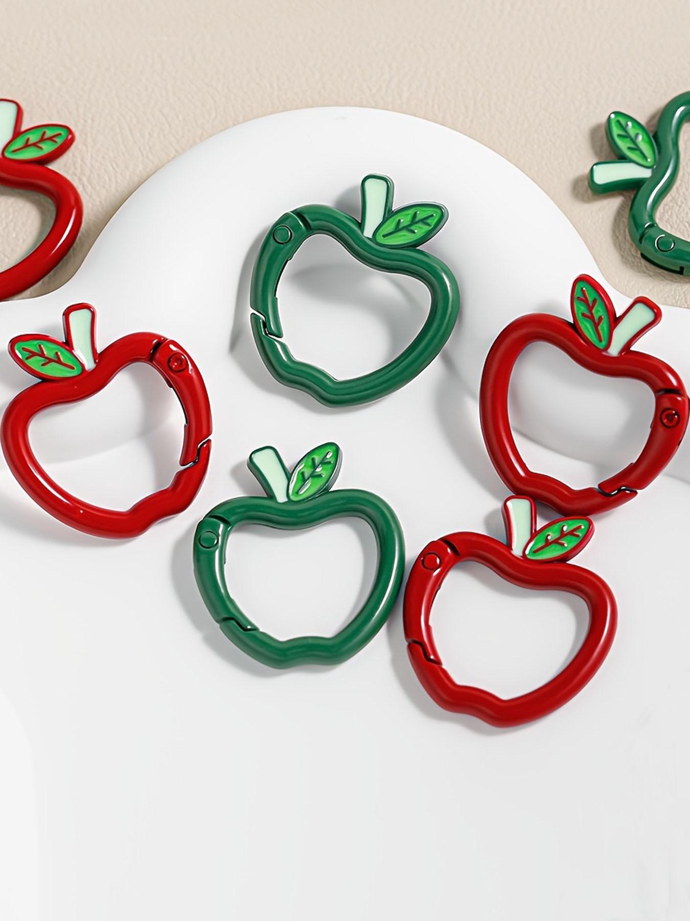 5/20pcs  Apple-Shaped Key Rings for Holiday Celebrations, Bracelet Necklaces, Keychains, And Craft Jewelry Making