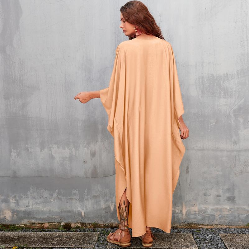 Bsubseach Women Ethnic Print Kaftan Dress , Plus Size All Over Print  TunicDress, Boho Casual V Neck TunicDress for Women, Women's Plus Cover Up,Mrs. Roper Kaftan ，bubu，mumu，Casual Womenswear Maxi Modesty Muslim Clothing Baggy