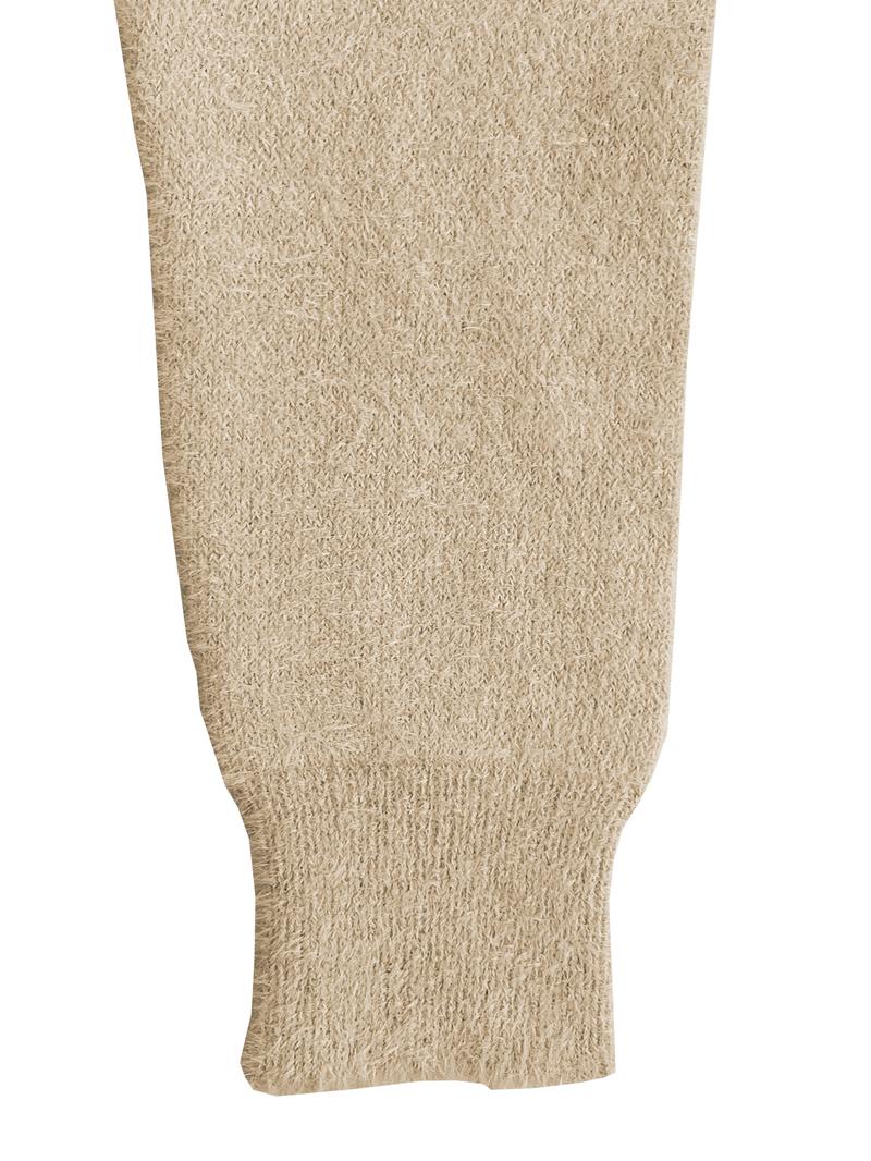 Women's Leopard Print Stand Collar Sweater, Fall Winter Casual Long Sleeve Knitwear, Comfortable Warm Daily Wear, Elegant Zebra Stripe Design