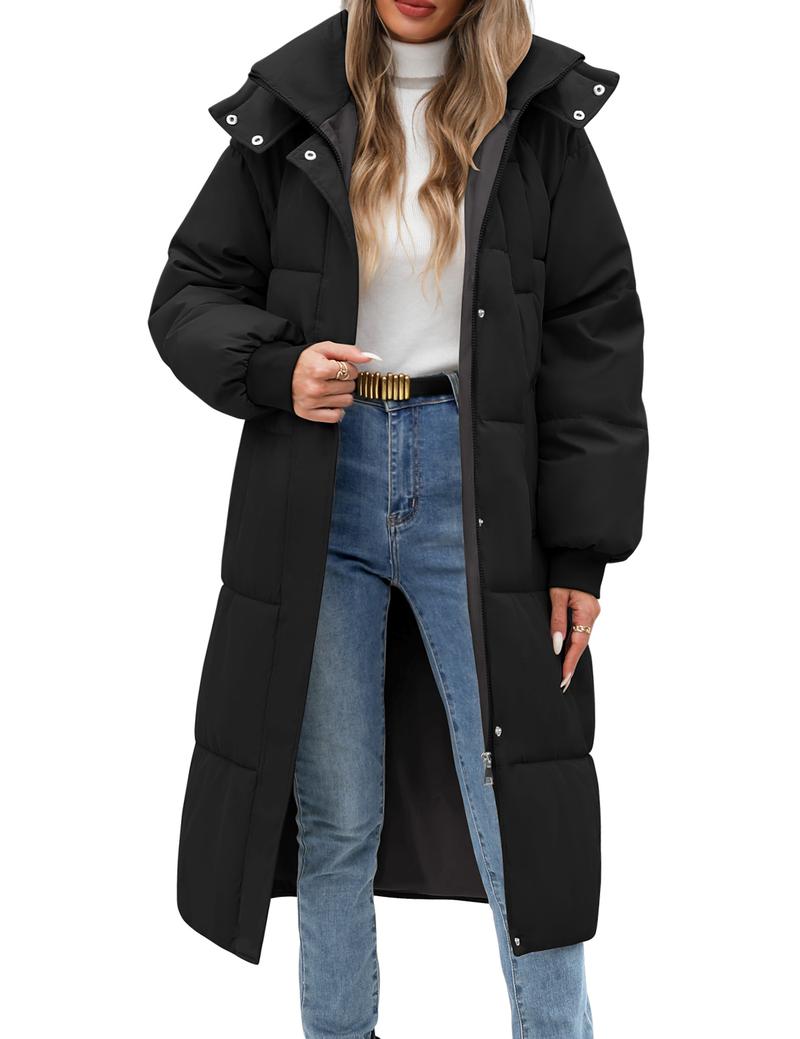 UMIPUBO Winter Women's Long Quilted Jacket Coat Winter Thicken Warm Puffer Jacket Fashion Hooded Zip Up Parka Outerwear with Pockets