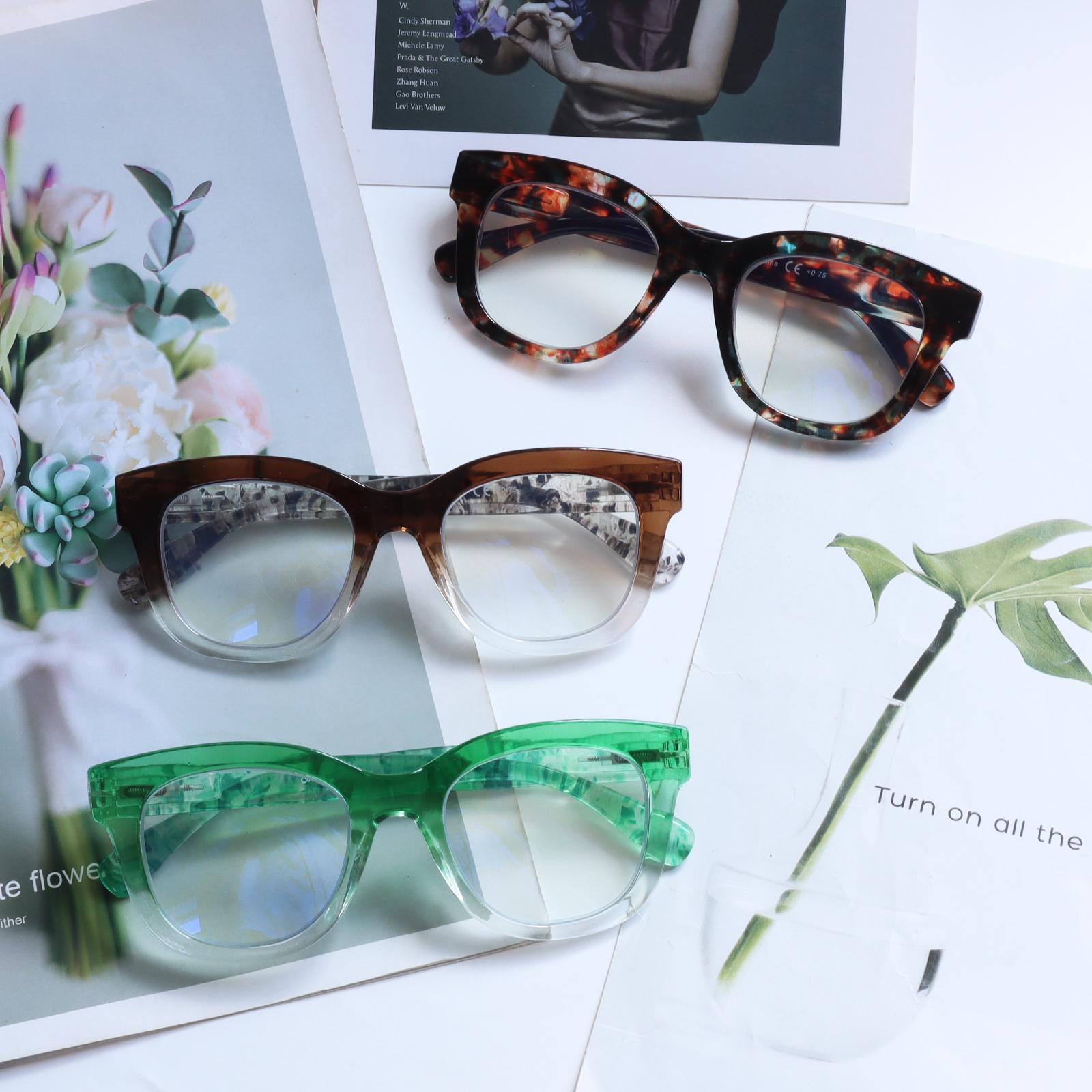 DEAAOK 3 Pack Reading Glasses Women and Man Anti BlueLight Readers Anti Eyestrain Reading Glasses Blue LightBlocking Computer Eyeglasses