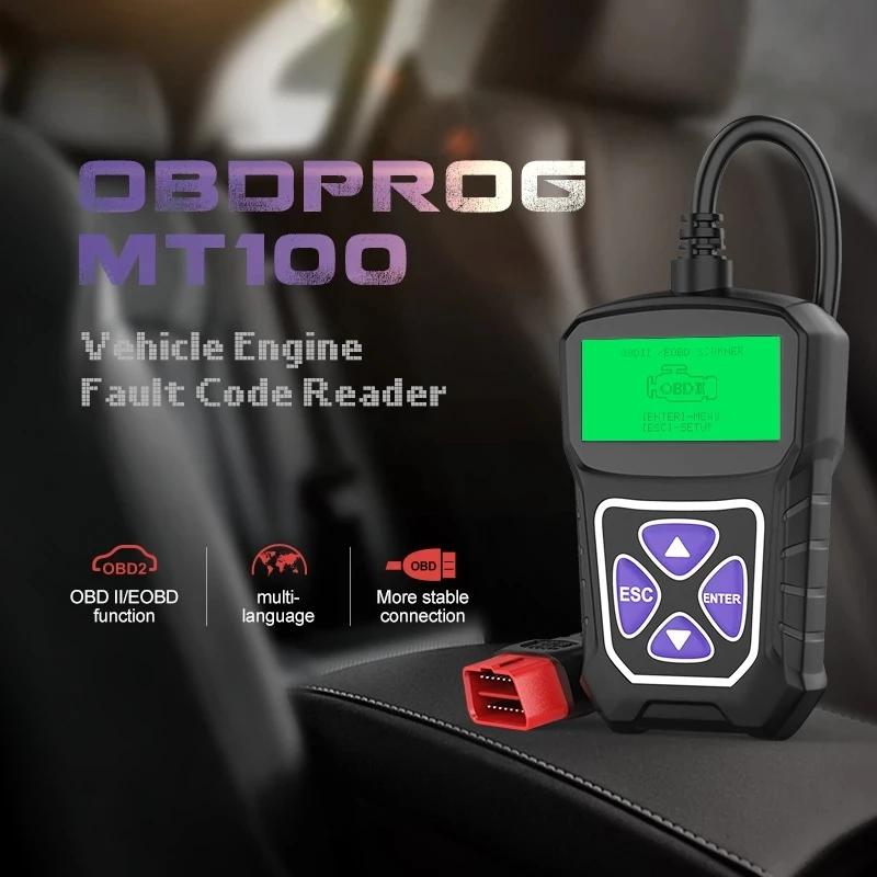 OBDPROG MT100 OBD2 Automotive Scanner Professional Code Reader Scanner Tool Auto Car Diagnostic Tool EOBD Engine Check Turn Off Cel Vehicle Full Modes OBDPROG MT100 OBD2 Automotive Scanner Professional Code Reader Scanner Tool Auto Car Diagnostic Tool EOBD Engine Check Turn Off Cel Vehicle Full Modes