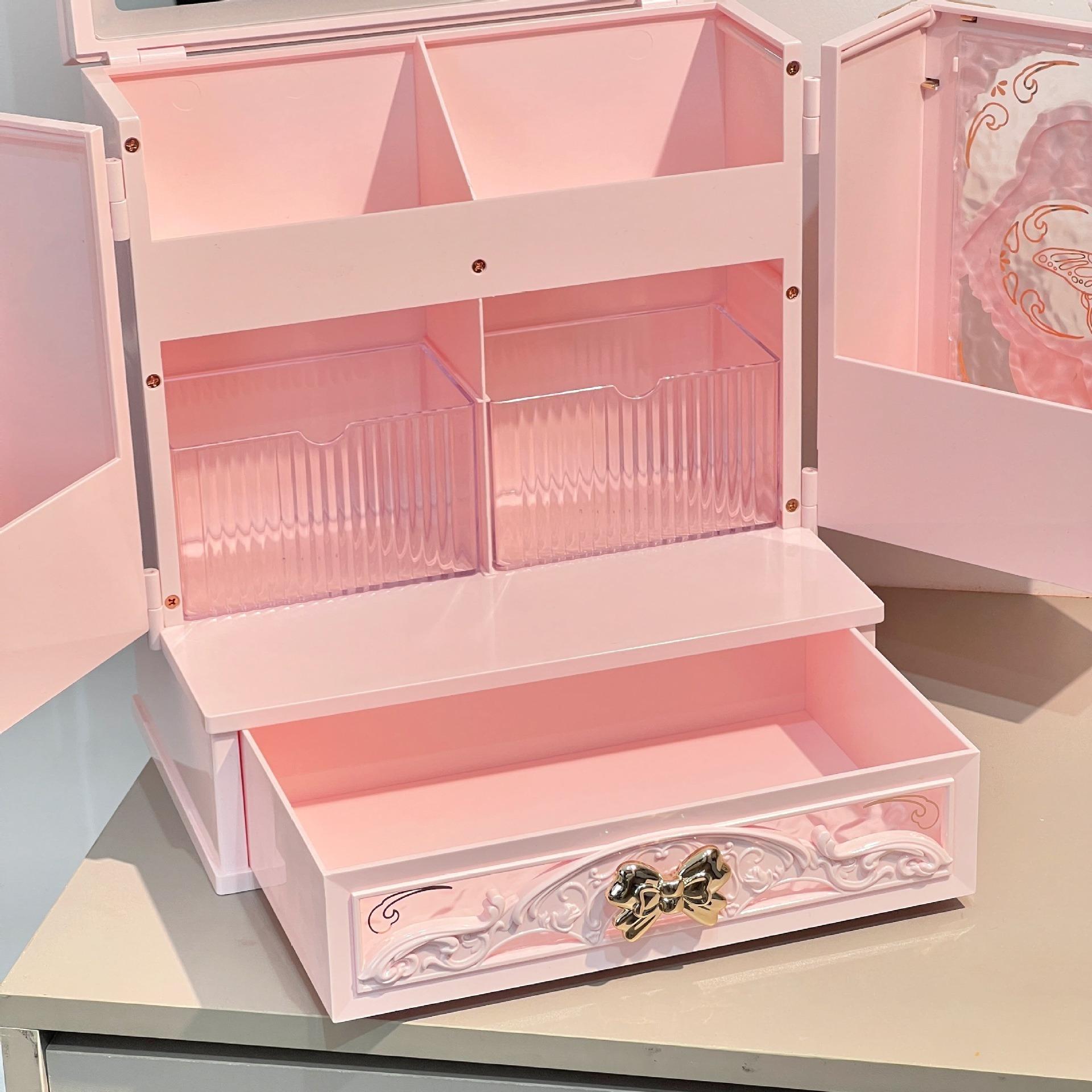 "Butterflies & Blossoms" Luxury Vanity Table Set - An Elegant Makeup Dresser with Mirror, Exquisite Gift Box for Her, Makeup Vanity Desk