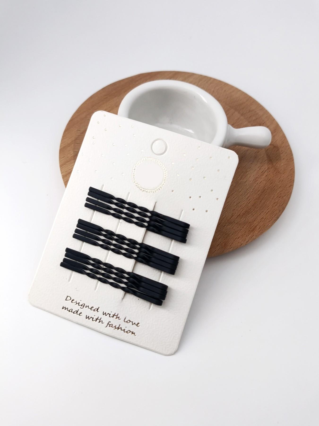 1 Pack of 12 Hair Clips, 5.5cm Braided Straight Clip, Simple Solid Color, Fragile Hair Organization, Daily Use Accessory