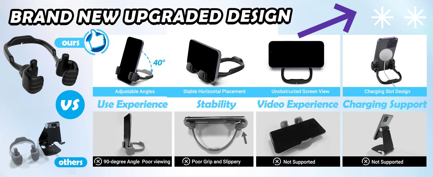CALDEVER Cell Phone Stand Thumbs Up Easter Basket Stuffers for Teens Boys Girls Kids: Upgrade Adjustable Lazy Cell Phone Holder for Desk Cool Gadgets Fun Easter Gifts for Adults Men Women Teenagers