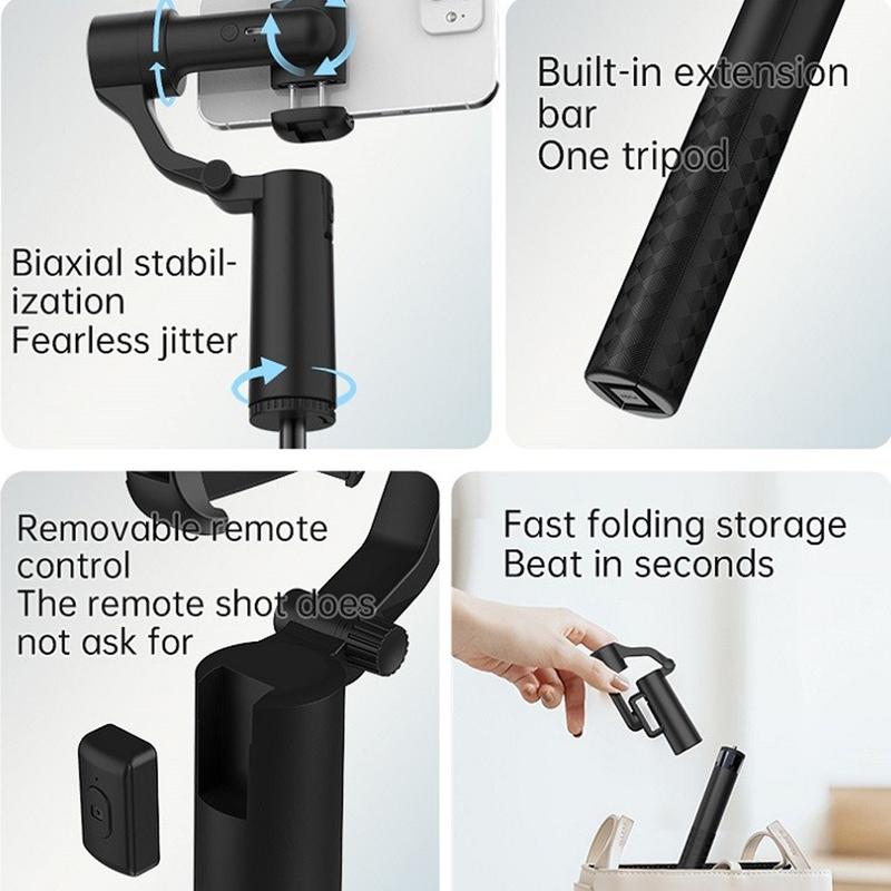 Dual-Axis Ai Face Recognition Gimbal with Tripod Stand, Phone Stabilizer, Handheld Gimbal, 360° Follow Focus, Anti-Shake, Videography Equipment, Christmas Gift