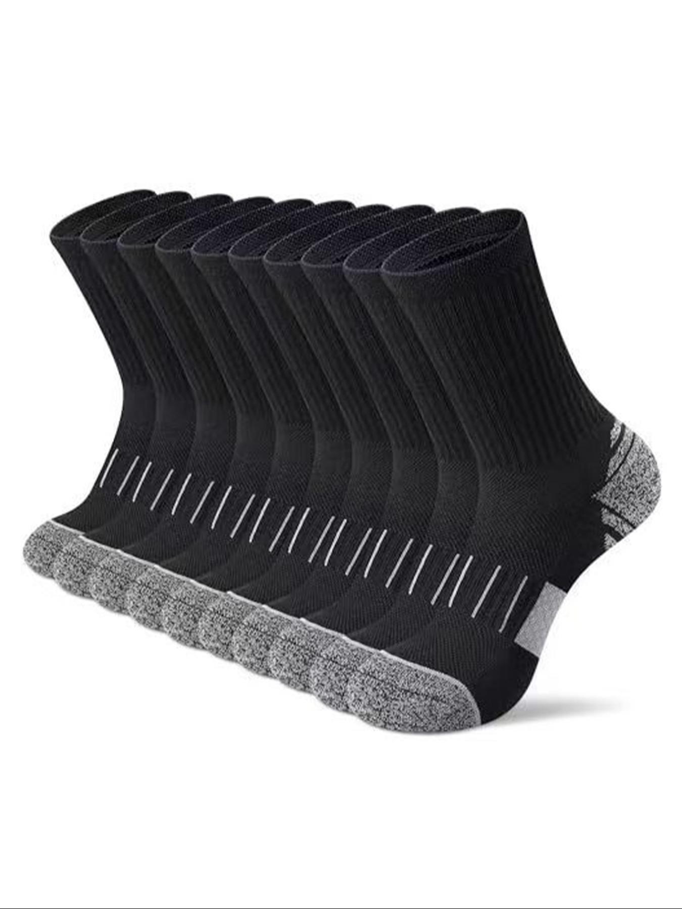 Men's Sporty Crew Socks, Colorblock Design, Breathable & Moisture-Wicking, Soft Comfort, Ideal for All Seasons, Marathon Running, Basketball, Soccer