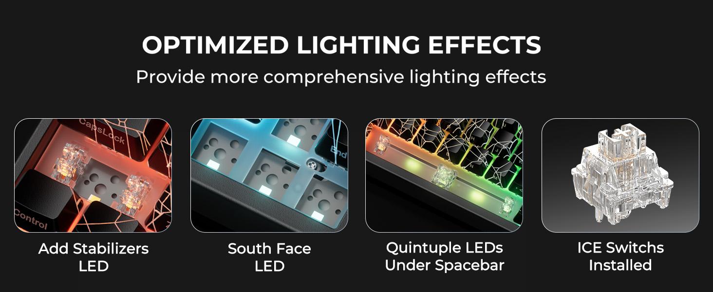 XVX M67 Tri-Mode Mechanical Keyboard With Spider Web IMD-Tech Keycaps, QMK/VIA  Gasket, RGB Hot Swappable, bluetooth