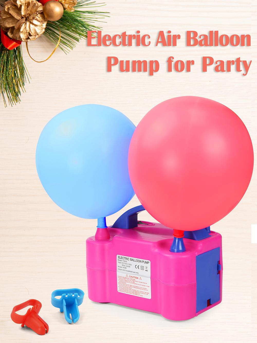 Electric Air Balloon Pump, Portable Dual Nozzle Electric Balloon Inflator, Electric Balloon Pump for Birthday Party Decoration, 110V 600W Hot Pink