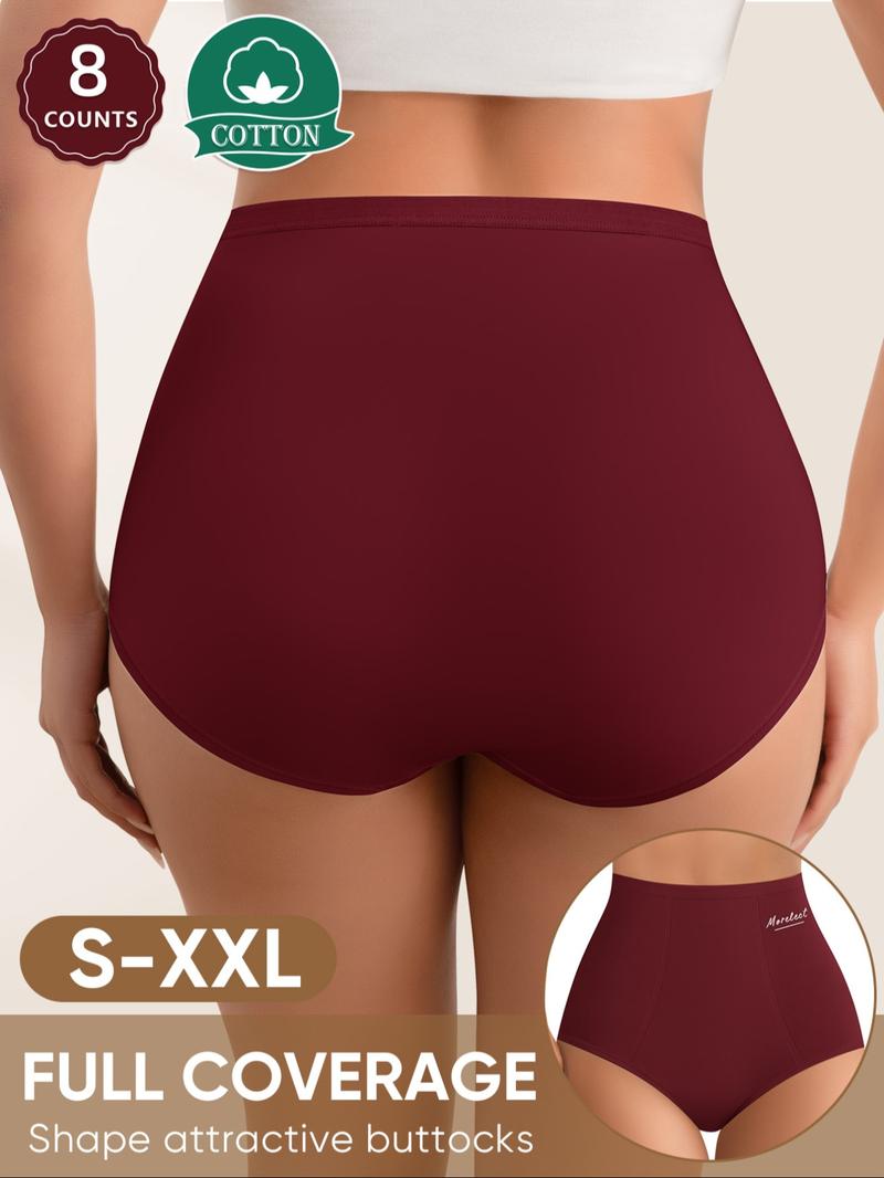 Women's High Waist Cotton Thong Panties, Breathable Fitted Design, Ditsy Floral Pattern, Comfortable All Season Underwear Set, High Waisted Briefs