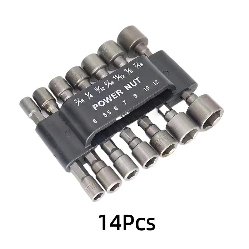 9/14pcs Hex Sockets Sleeve Nozzles Nut Driver Screwdriver Schroevendraaier Bits Sets Tools Socket Wrenches