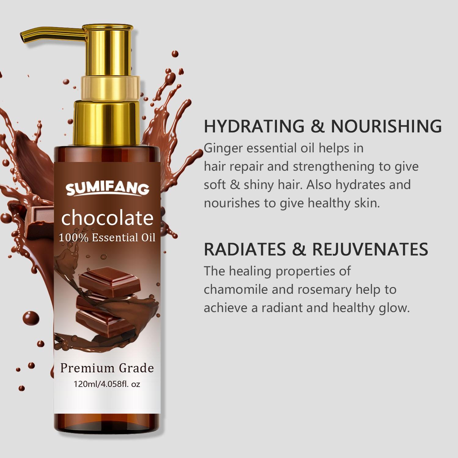 120ML Chocolate Essential Oil, Multi-Scene Care, Lightweight Absorbent Texture, Suitable for Skin, Hair, Massage, Lazy Person's Must-Have