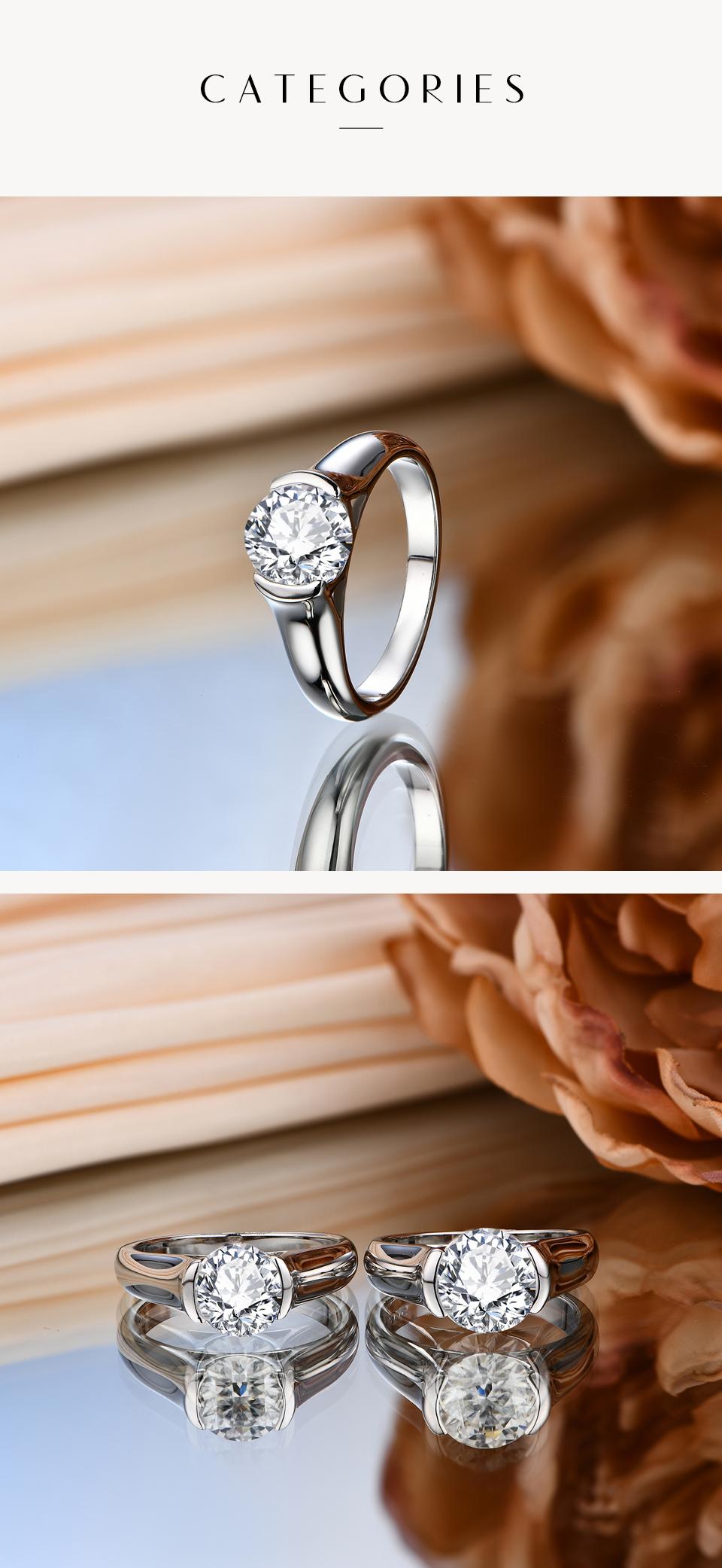 Classic Ronud Cut 3.0ct-2.0ct Synthetic Moissanite Ring for Women 925 Sterling Slver Engagement Wedding Fine Jewelry Gift R113 SpringStatements