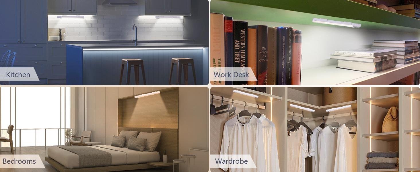 【TikTok Top Seller】LED Motion Sensor Cabinet Light for Fall, Under Cabinet Closet Light, Waterproof LED Strip Light for Kitchen, Bathroom, Closet, Hallway, Stairway & Garage, Wall Mounted LED Lights for Home, LED Lights Bedroom, Summer Essentials